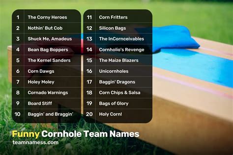 awesome cornhole team names|List of 290+ Fun Cornhole Team Names With Meaning .